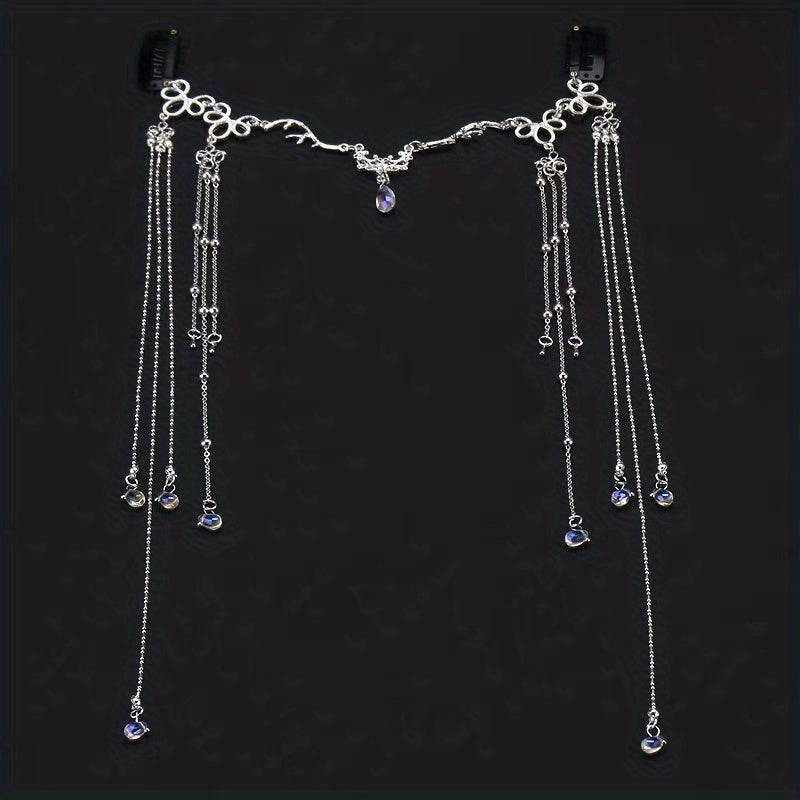 Chinese Retro Tassel Headpiece Rhinestone Hair Pin for Women