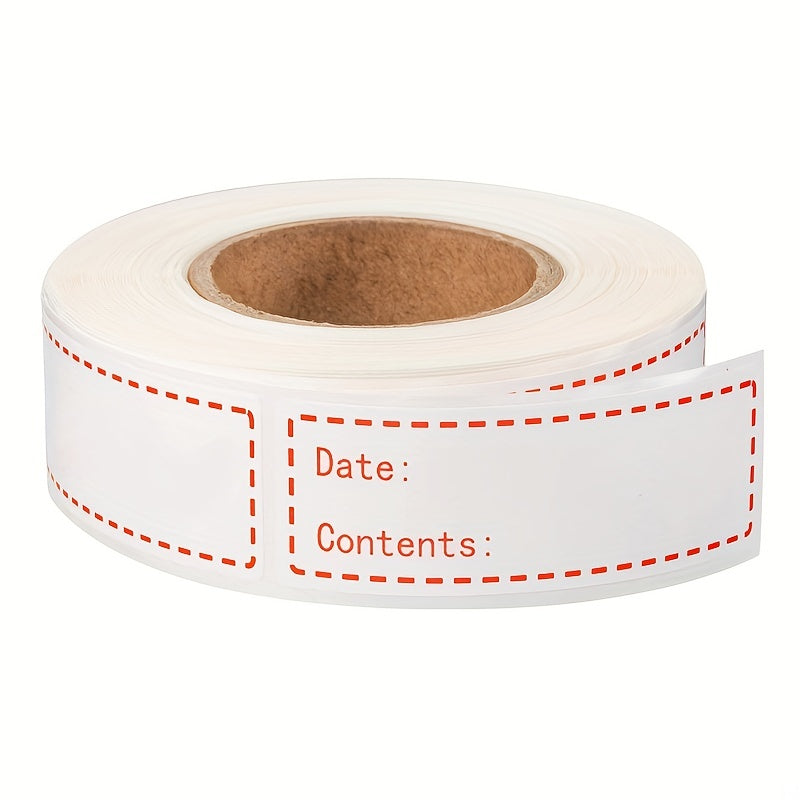 125pcs Roll Red Self Adhesive Sticker For Kitchen Storage Mark Label