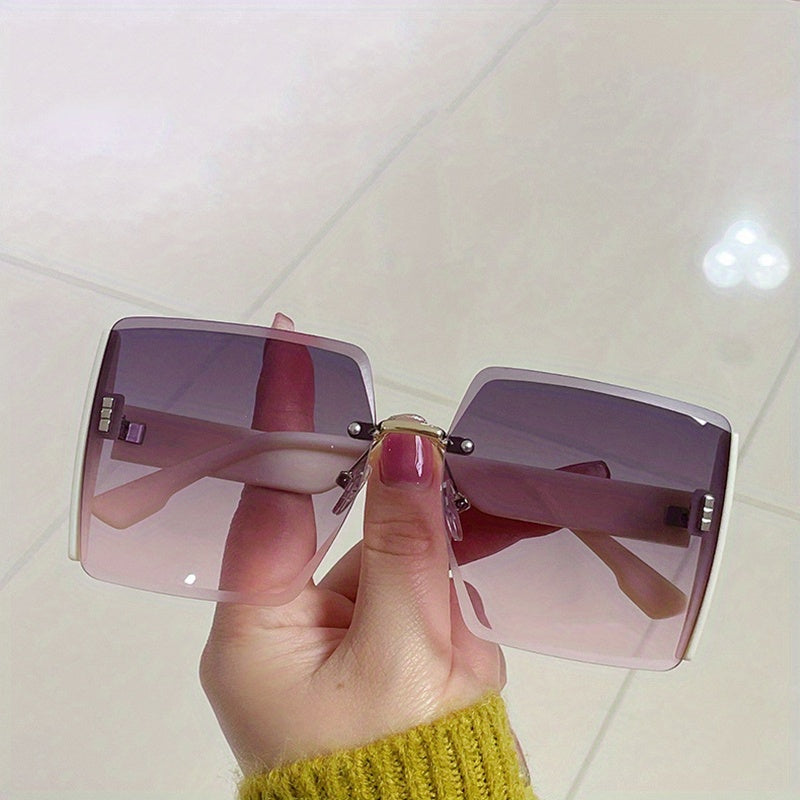 Ombre Rimless Sunglasses UV400 Sun Shades Square Beach Travel