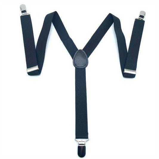 Men's Casual Business Suit Suspenders Elastic Plain Suspenders