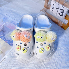 Pom poms Cartoon Shoe Charms For Clogs Garden Shoes DIY Accessories