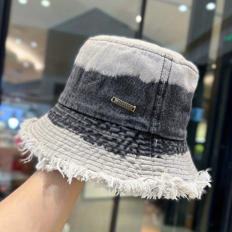 Distressed Sun Shade Bucket Hat Hip Hop Unisex Basin Hats For Women Men