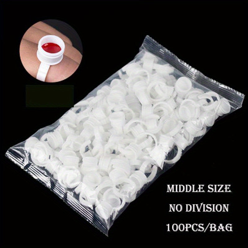 100pcs Makeup Glue Rings Nail Art Tattoo Glue Rings Eyelash Extension Rings