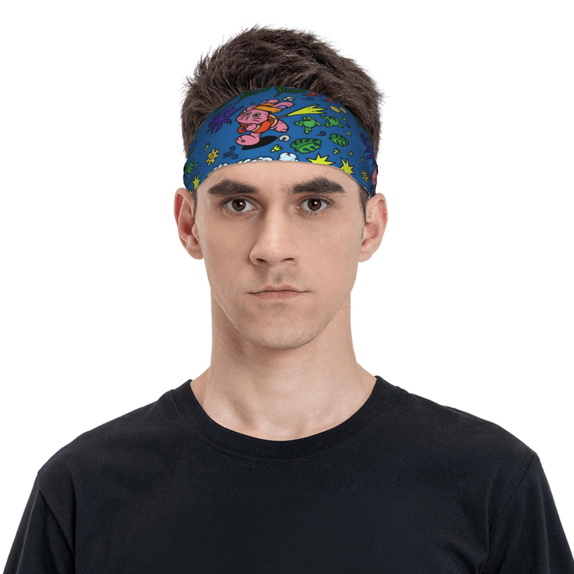 Retro Anime Sports Headband Unisex Sweat Wicking & Breathable Polyester