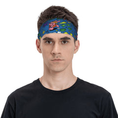 Retro Anime Sports Headband Unisex Sweat Wicking & Breathable Polyester