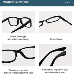 Men's Anti Light Protection Square Frame Reading Glasses