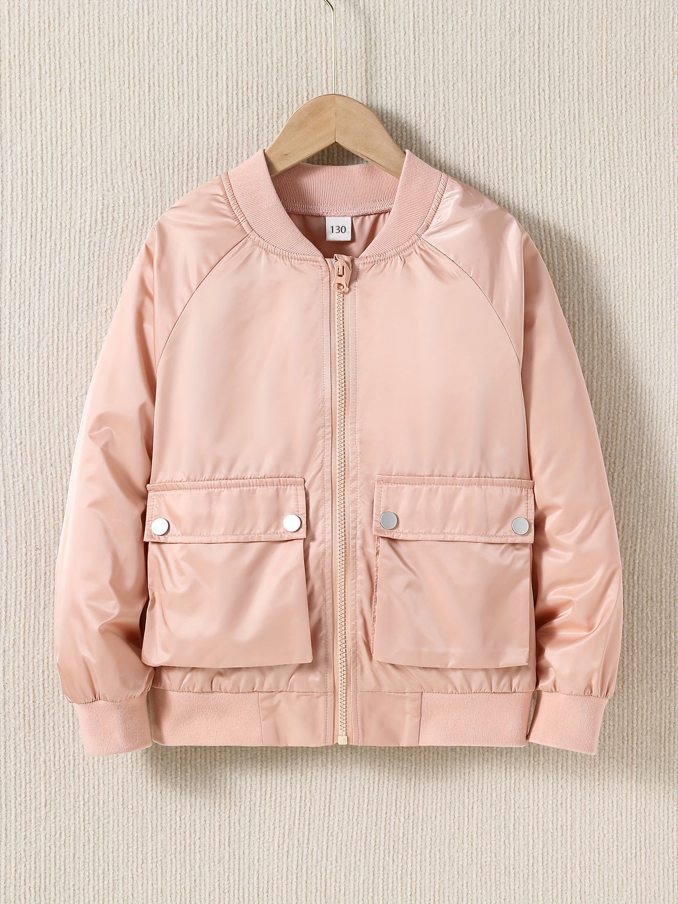 Kid Girls Casual Hooded Windbreaker Jacket with Pockets