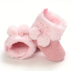 Baby Girls Soft and Warm Fleece Boots for Indoor Outdoor Walking Winter