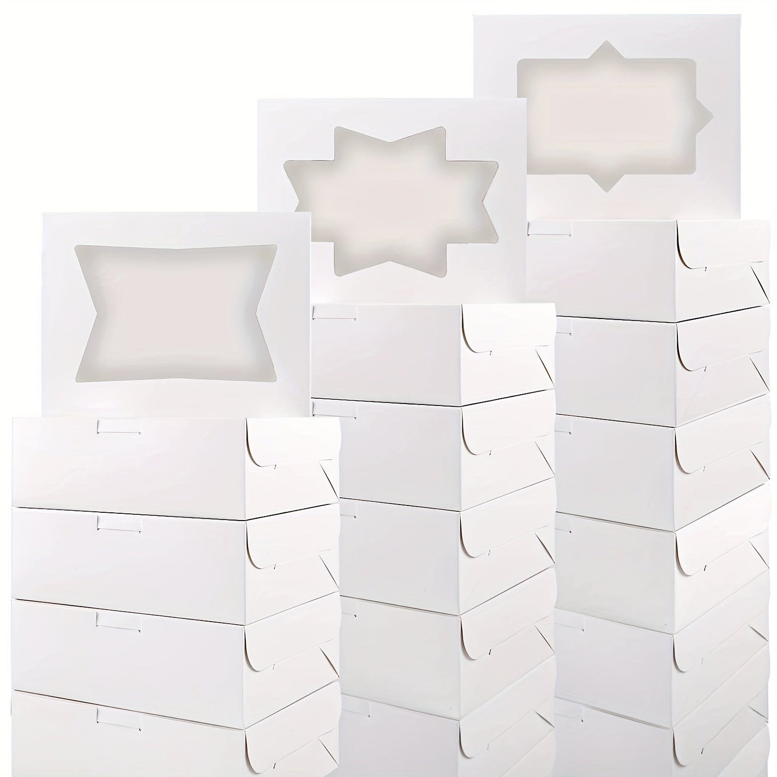 24pcs Cookie Bags Bread Boxes With Windows For Gift Packaging