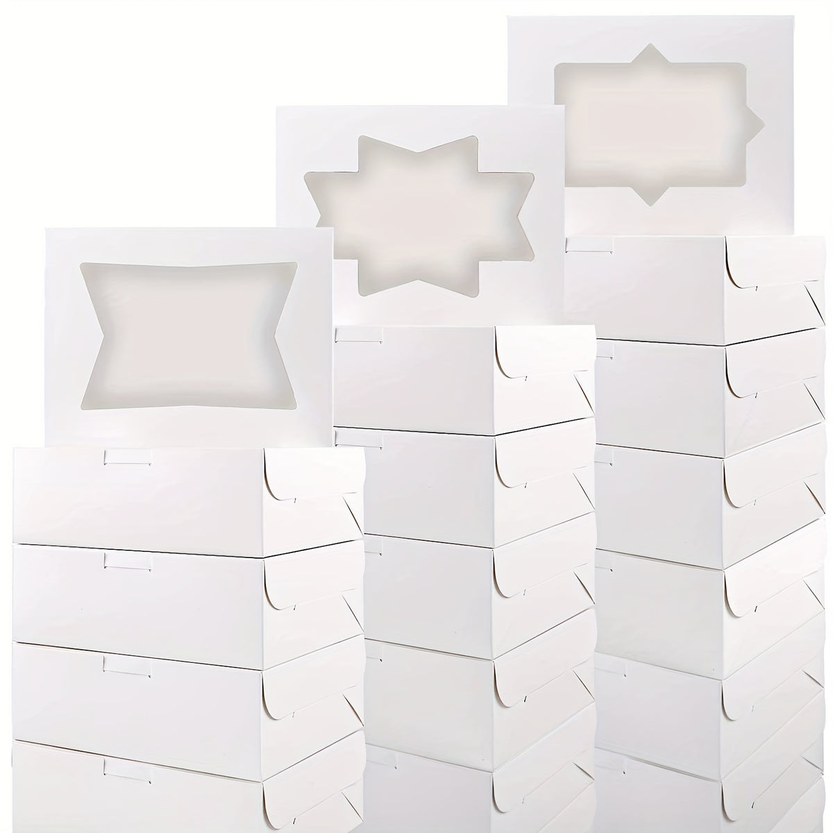 24pcs Cookie Bags Bread Boxes With Windows For Gift Packaging