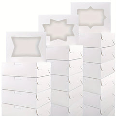24pcs Cookie Bags Bread Boxes With Windows For Gift Packaging