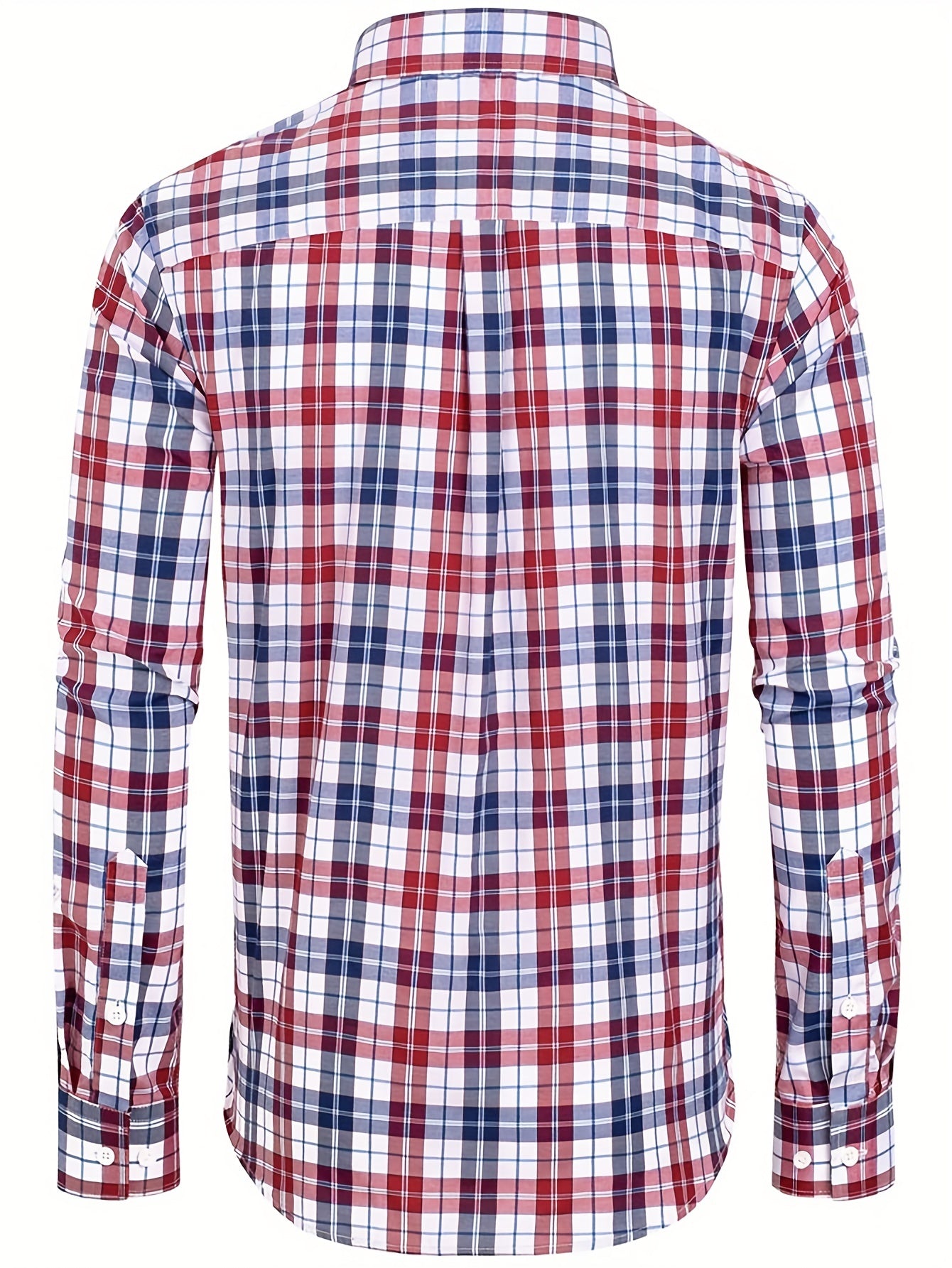 Men's Plaid Long Sleeve Shirt for Spring Autumn