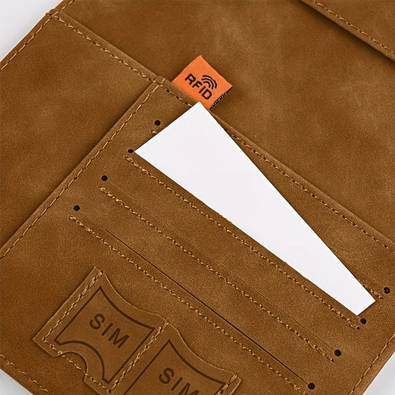 Leather Strap ID Card Bag RFID Passport Holder Travel Wallet Ticket Holder