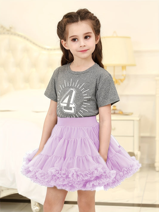 Girls Tutu Skirt Soft Tulle Elastic Waist Dance Ballet Skirts