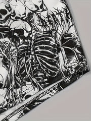 Skull Print Halloween Lounge Set Tank Top & Shorts Women's Loungewear