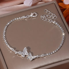 Rhinestone Butterfly Chain Anklet