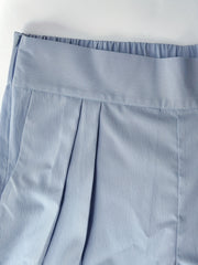  Solid High Rise Wide Leg Trousers