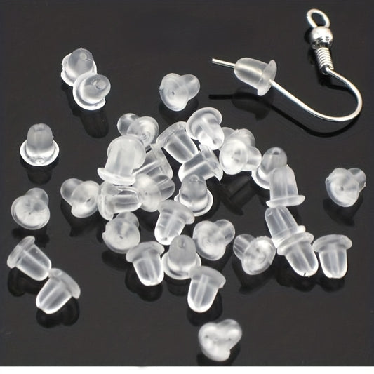 100pcs Silicone Earring Back Stoppers for Stud Earrings DIY Accessories