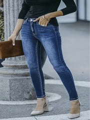 Plus Size Button Fly High Stretch Skinny Jeans