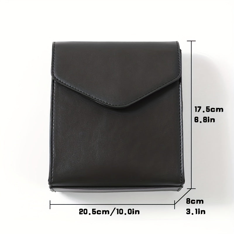 Men's Crossbody Square Bag PU Leather Shoulder Bag
