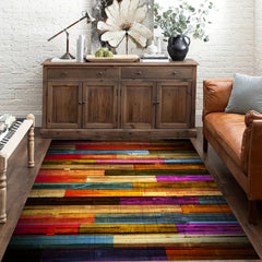 Fashionable Wood Pattern TPR Base Mat Non-slip Washable Carpet