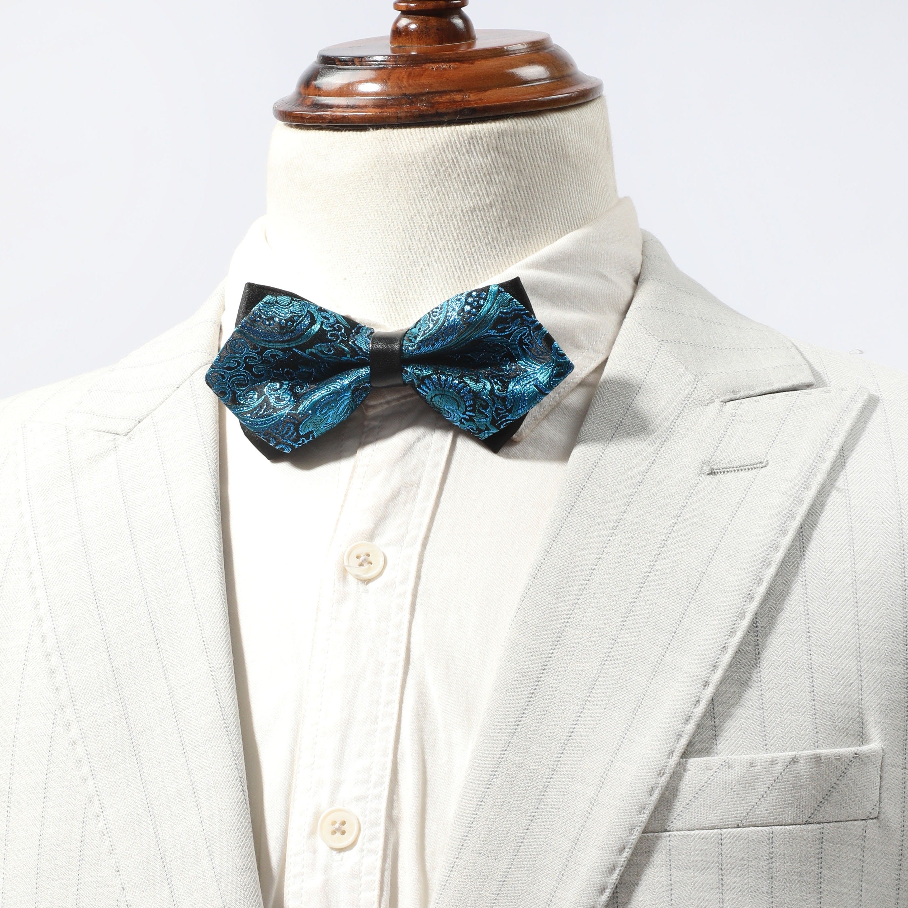 Men's Double Layer Paisley Flower Bow Tie