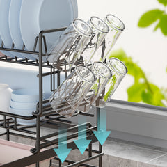 3 Tier Dish Drying Rack with Utensil Holder & Tray