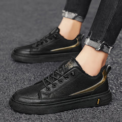 Men's Warm Fleece Skate Shoes Plush Winter Sneakers