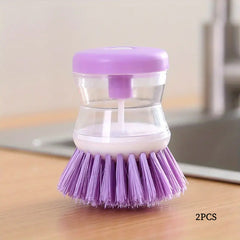 2pcs Dish Brush With Soap Dispenser Pot Washing Brush
