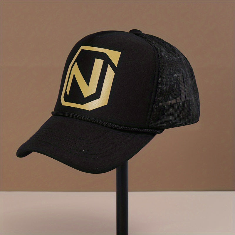 Mens Letter Print Baseball Cap Trucker Hat
