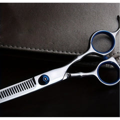 Pro Hair Cutting Thinning Scissors Set with Cape, Comb, Salon Accessories