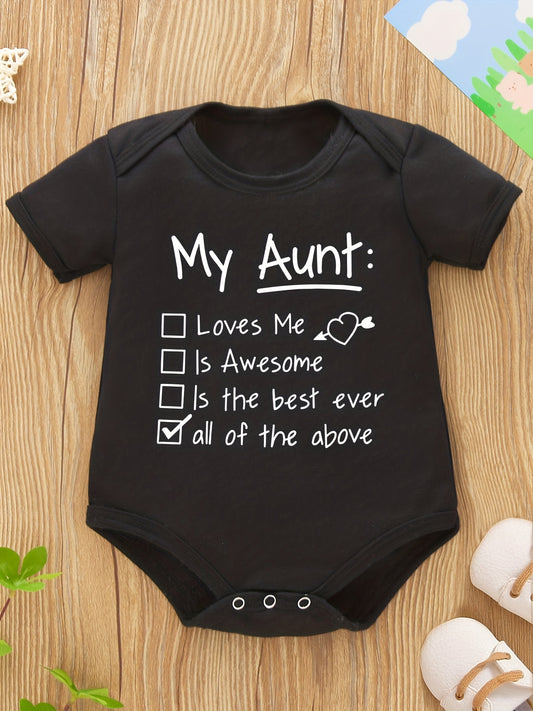 Baby Boys My Aunt Short Sleeve Romper Bodysuit