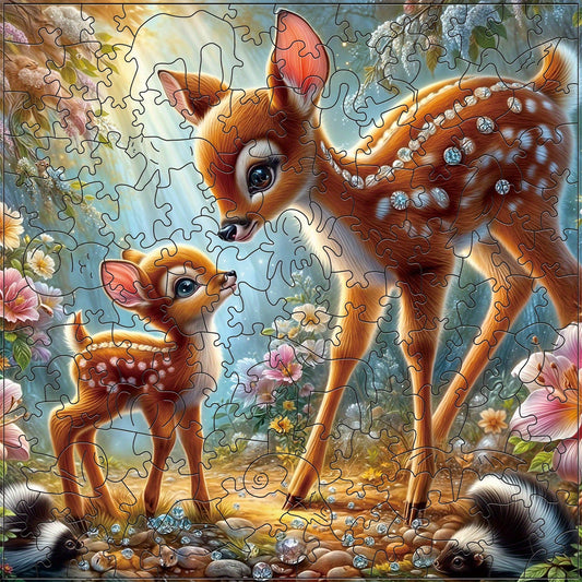 Wooden Puzzle Diamond Deer - Challenging Plywood Puzzle