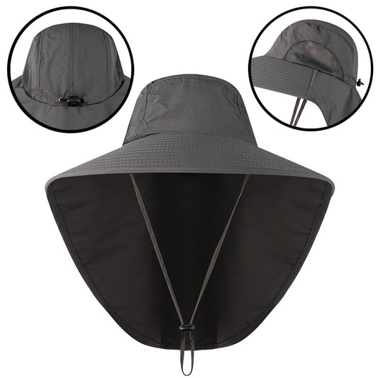 Quick-Drying Sun Hat with Neck Flap for Outdoors