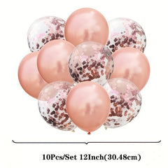 10pcs Latex Balloons & Confetti Balloons Mix for Party Decoration