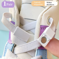 Magnetic Buckle No Tie Shoe Laces Stretch Elastic Flat Laces