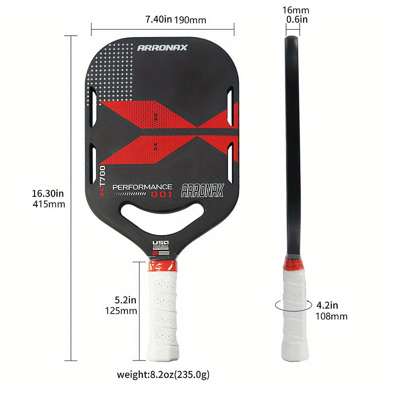 Carbon Fiber Pickleball Paddle 16mm Thick with Carrying Bag