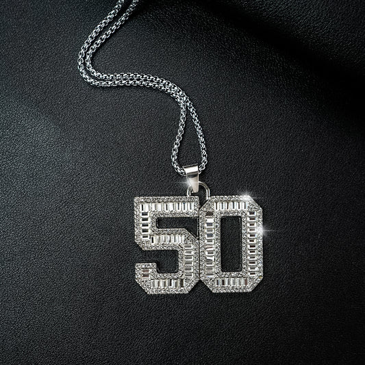 Punk Hip Hop Silver Rhinestone Letter Necklace