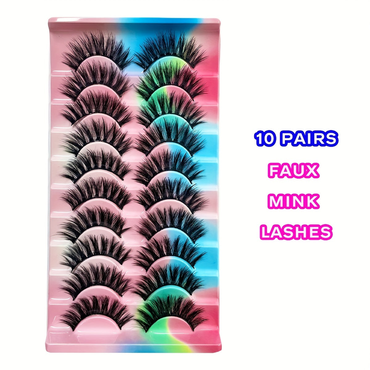3D Faux Mink Lashes Long False Eyelashes 10 Pairs