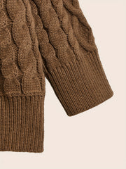 Men's Vertical Twist Texture Sweater Mid Stretch Irregular Collar Pullover
