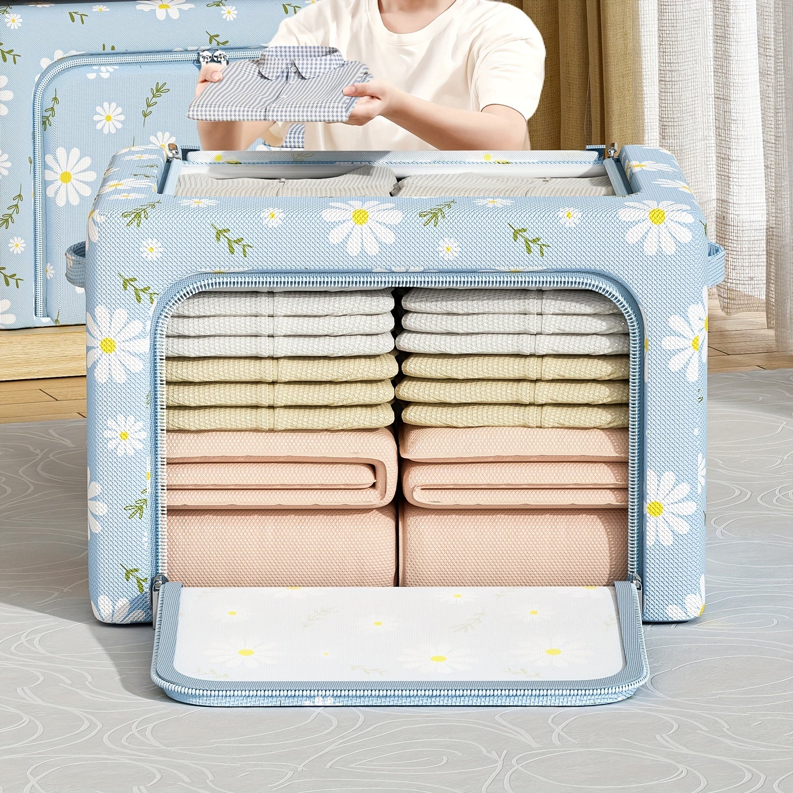 Foldable Clothes Storage Box Quilt Organizer Bag Extra Large Dustproof Bag