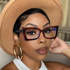 Cat Eye Clear Lens Glasses Women Men Anti Light Minimalist Reading Glasses