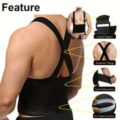 Heavy Duty Weight Lift Lumbar Back Support Belt Brace Suspender