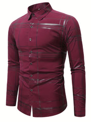Men's Semi formal Stripe Button Up Shirt for Spring/Fall