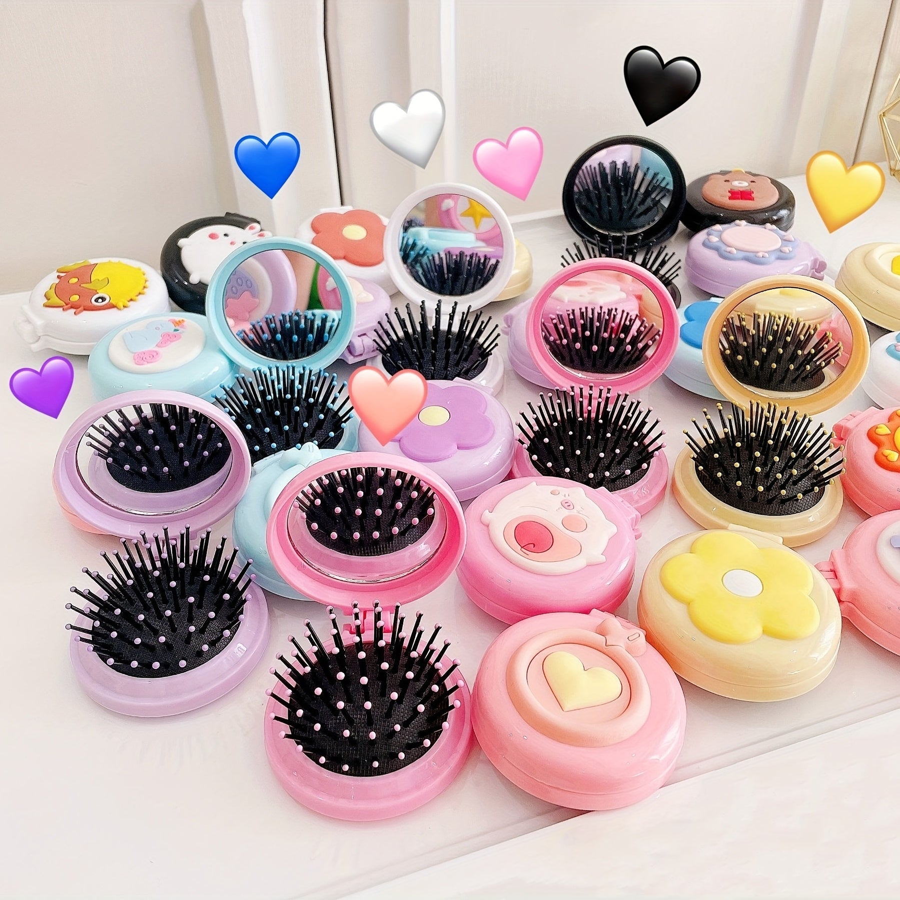 Portable Air Cushion Head Massage Comb and Mirror Set