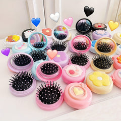 Portable Air Cushion Head Massage Comb and Mirror Set