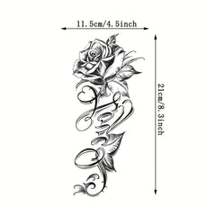 Temporary Tattoo Rose and Letter Waterproof Body Art