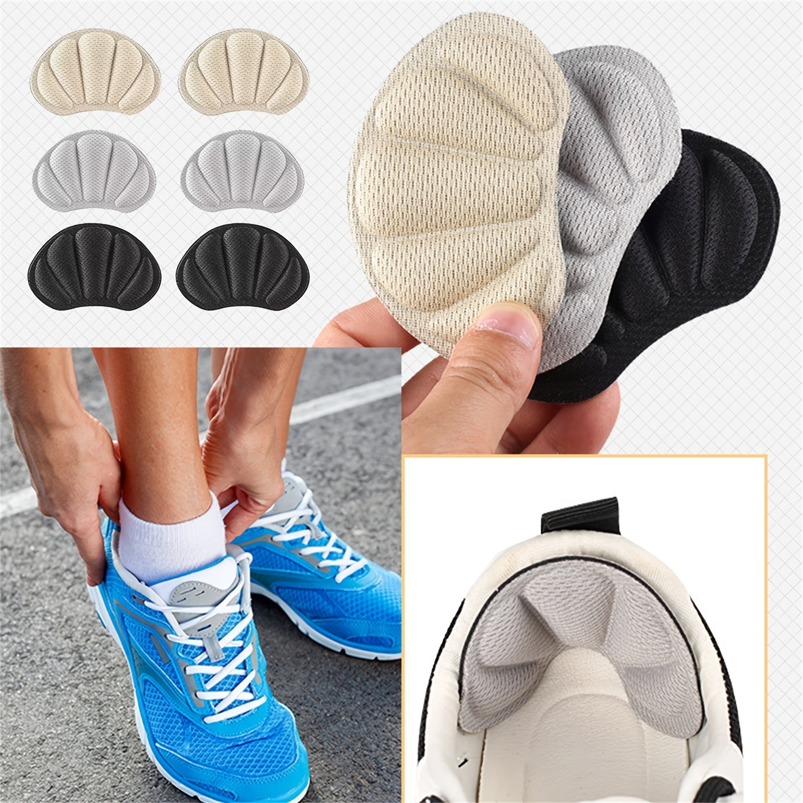 Sports Shoe Heel Stickers Anti-wear Feet Pads with Cushion Adhesive