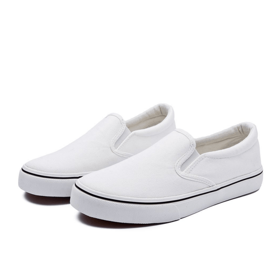 Women's Canvas Slip on Casual Shoes Low Top Round Toe Flat Walking Sneakers