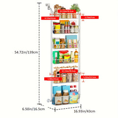 6-in-1 Over Door Pantry Organizer Heavy Duty Metal Rack